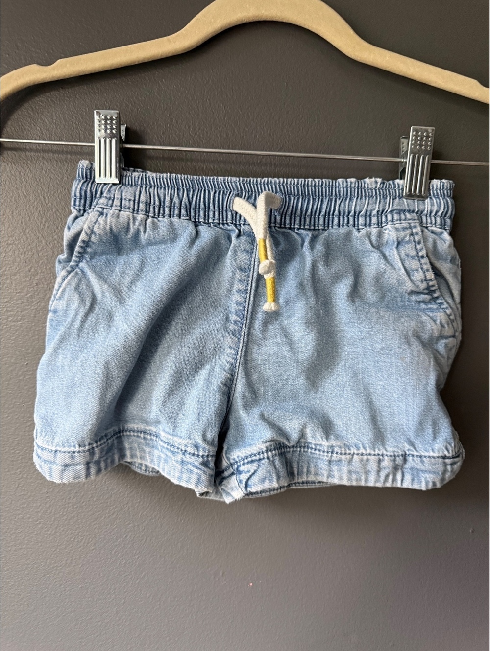 Boden Light Blue Denim Shorts with Heart Back Pockets for Girls Size 5Y